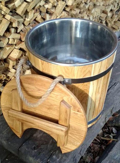 Запарник для віників дубовий 15 літрів з нержавіючої вставкою daymart