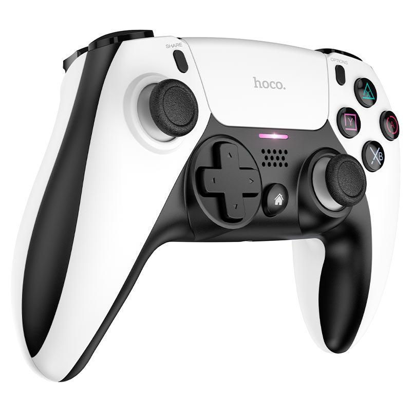 Бездротовий геймпад Hoco GM9 PS5 Bluetooth PC/Android/iOS Black-White Білий з чорним, фото 5