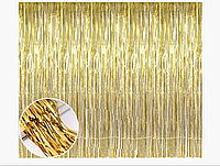Шторка занавес из фольги для фото зон золотая 1х2 метра