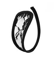 Труси без лямок бокових мереживні one size чорний