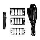 Тример бритва для чоловіків з підсвічуванням 3в1 Solo Trimmer / Машинка для стрижки бороди, фото 4