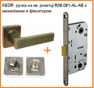 KEDR  ручка на кв. розетці R08.081-AL-AB з механізмом и фіксатором