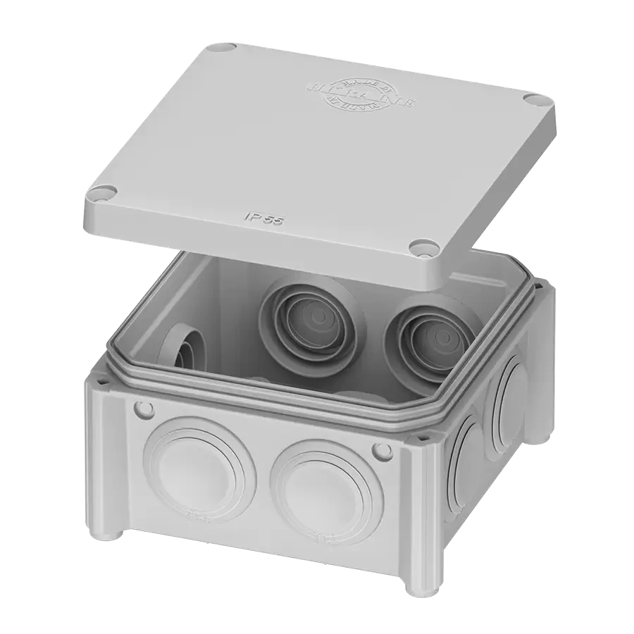 Коробка розподільча зовнішня поліпропілен (85*85*40) IP55, PLANK
