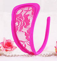 Стрінги без лямок рожеві мереживні - розмір універсальний, спандекс