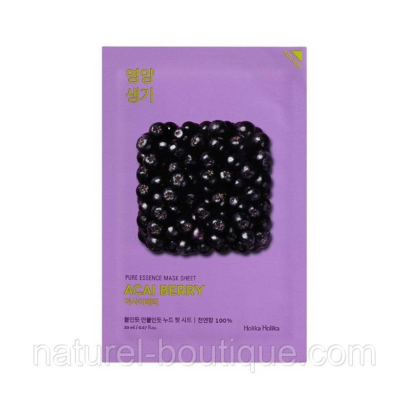 Маска тканинна для обличчя Holika Holika Pure Acai berry Essence Mask з екстрактом ягід асаї