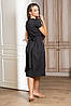 Молодіжне плаття на запах з коротким рукавчиком Meredis, чорне, фото 5