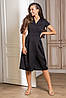 Молодіжне плаття на запах з коротким рукавчиком Meredis, чорне, фото 2