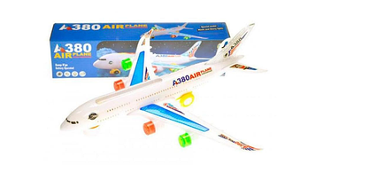 Самолет игрушечный А380 музыкальный световыми и звуковыми эффектами (187)