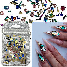 Набір камінців для нігтів, різні кольори та різні форми, фото 3