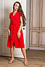 Молодіжне плаття на запах з коротким рукавчиком Meredis, червоне, фото 5