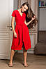 Молодіжне плаття на запах з коротким рукавчиком Meredis, червоне, фото 3