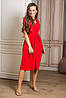 Молодіжне плаття на запах з коротким рукавчиком Meredis, червоне, фото 7