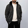 Толстовка спортивна чоловіча зимова на хутрі з капюшоном Кофта на блискавці XL-5XL, фото 7