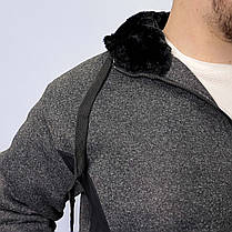 Толстовка спортивна чоловіча зимова на хутрі з капюшоном Кофта на блискавці XL-5XL, фото 4