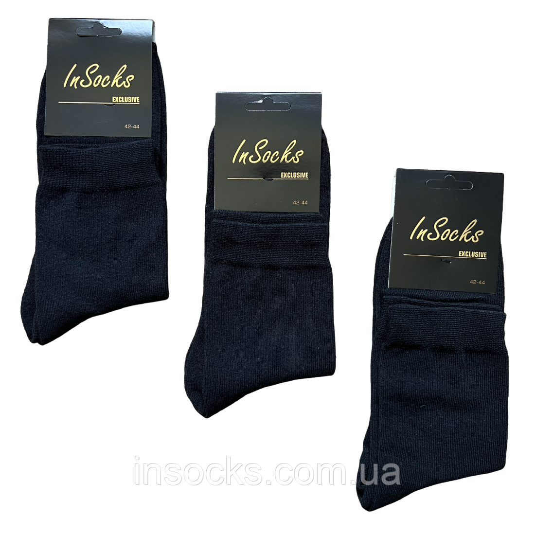 Шкарпетки чоловічі "InSocks" лайкра. 42-44р. Чорні. Середньої висоти. Демісезонні.