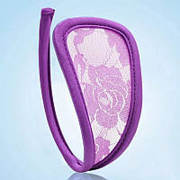 Труси без лямок бузкові мереживні (малюнок може відрізнятися) - розмір універсальний, спандекс