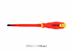 Викрутка хрестова діелектрична ізольована YATO : PH3 x 150 мм. VDE до 1000V [12/120]