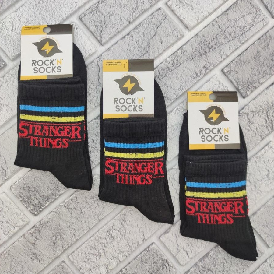 Шкарпетки високі весна/осінь Rock'n'socks 455-71 Stranger Things чорні Україна one size (37-44р) 30030226, фото 1
