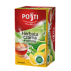 Чай чорний з лимоном в в пакетиках упаковка 20пак.*1,5г ТМ Posti Польща