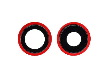 Скло камери з рамкою для смартфону Iphone 12, Original New червоний