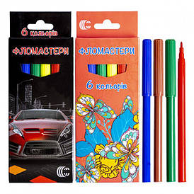 Фломастер 6 кольорів "Картон" "С" 128-6/950-6