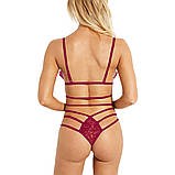 Жіночий комплект нижньої білизни бордового кольору, фото 4