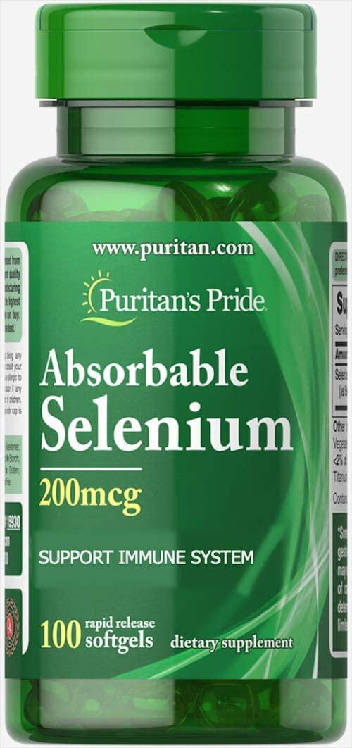 Абсорбований селеніум Puritan's Pride Absorbable Selenium 200 mcg 100 softgel