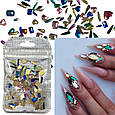 Камушки-кристали (плоска основа) для дизайну нігтів, мікс, фото 3