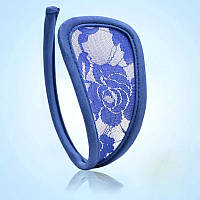 Труси без лямок сині мереживні - розмір універсальний, спандекс