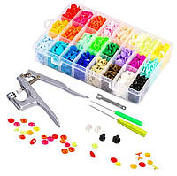 Утилітач пластикових кнопок Т3 Т5 Т8, заклепник з набором кнопок 24цв