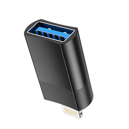 Перехідник HOCO UA17 Lightning на USB 2A, USB2.0 OTG, чорний, фото 3