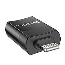Перехідник HOCO UA17 Lightning на USB 2A, USB2.0 OTG, чорний, фото 5