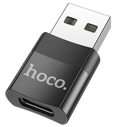 Перехідник HOCO UA17 USB на Type-C 3A, USB2.0, чорний, фото 1
