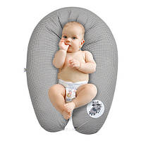 Подушка для беременных и кормления, 35х200см горошек PAPAELLA (серый, пудра, ментол)