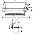 Поручень настінний для ванної HANSGROHE Unica Comfort 26328400 395мм округлий металевий білий/хром, фото 2