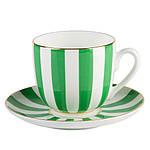 Чашка з блюдцем форма Конвалія малюнок Та й ні салатовий