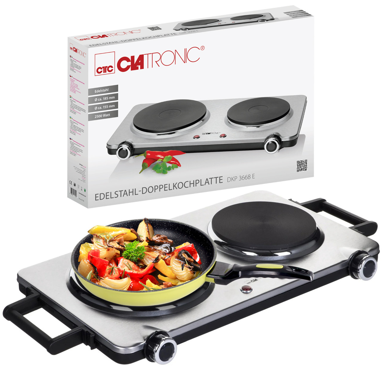 Портативна електрична плита Clatronic DKP 3668 (2500 Вт, Німеччина), фото 1