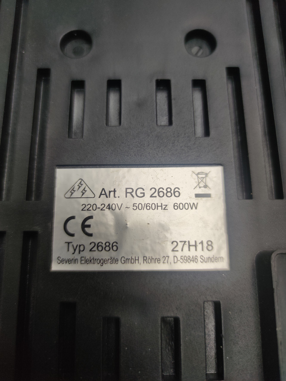 Severin clearance rg 2686