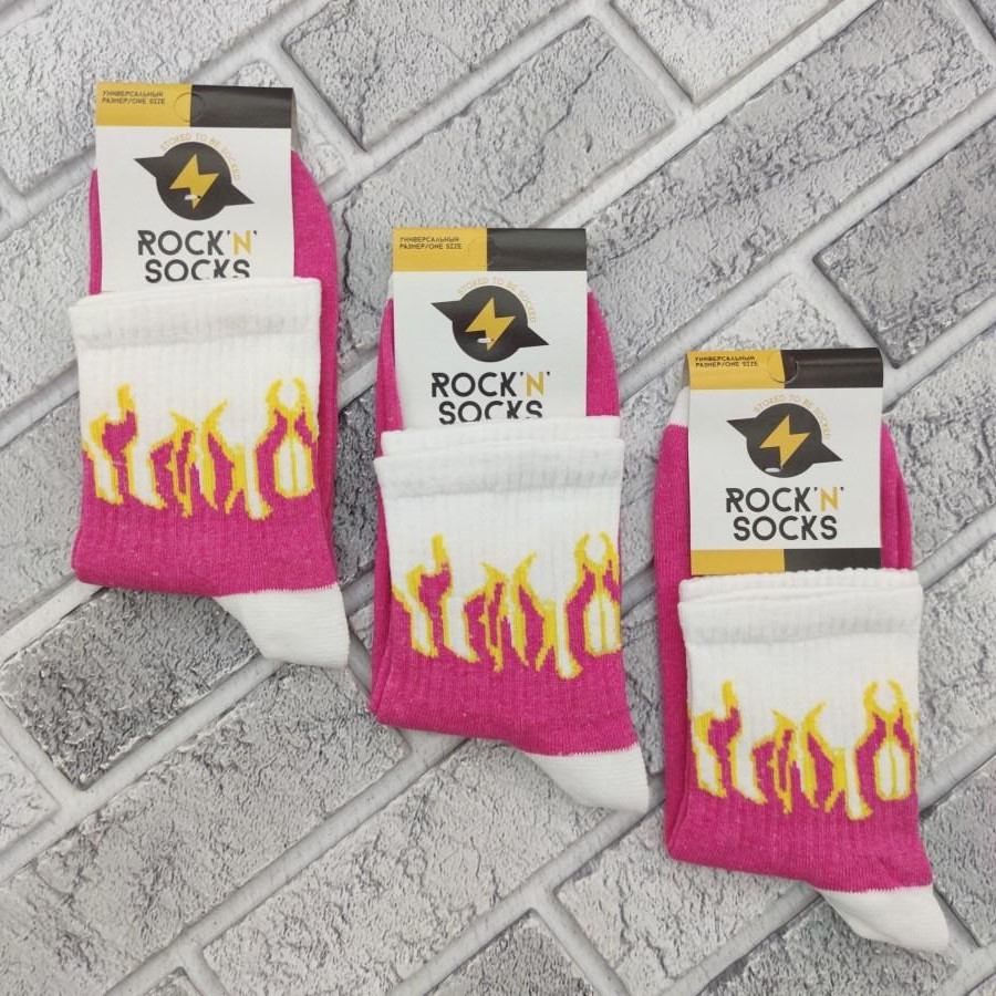 Шкарпетки високі весна/осінь Rock'n'socks 444-86 Полум'я рожеве Україна one size (37-40р) НМД-0510651, фото 1