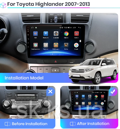 Junsun 4G Android магнітола для Toyota Highlander 2007-2013