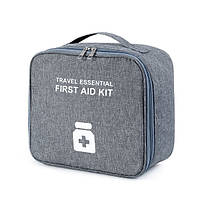 Аптечка - органайзер First Aid Kit для подорожей Сірий, 25*22*12 см