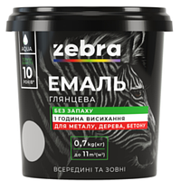 Эмаль "ZEBRA" акриловая белая 2,0 кг