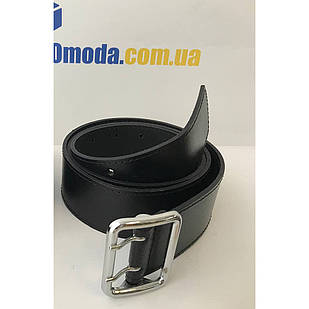 Портупея офіцерська чорна з пресованої шкіри, ремінь з металевою пряжкою, армійський військовий пояс