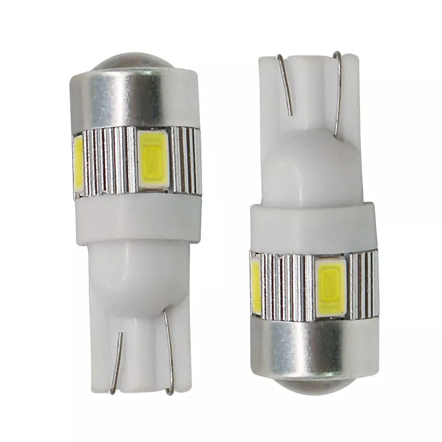 Светодиодные лампы 10 штук в габариты 6SMD-5630/12v/1w/240lm White W5W T10 безцокольная лампа (белое свечение) - фото 9 - id-p1654264541