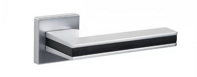 Ручка дверей Siba Prizma R09 матовий хром/чорний (Туреччина)