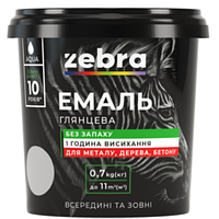 Эмаль "ZEBRA" акриловая серая 0,7 кг