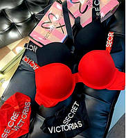Комплект женского нижнего белья Victoria's Secret Буквы со стразами - 80В - Красный