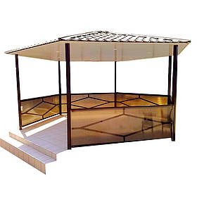 Металева альтанка 2 на 2 м, розбірна (на 10-12 осіб) "Барселона"