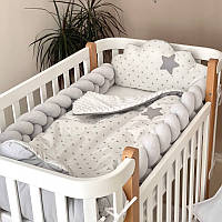 Комплект постельного детского белья для кроватки №7 Облака серый топ