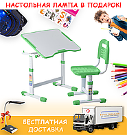 Детская Парта со Стульчиком Трансформер FunDesk Sole II Green, Набор мебели Стол + Стул для Детей
